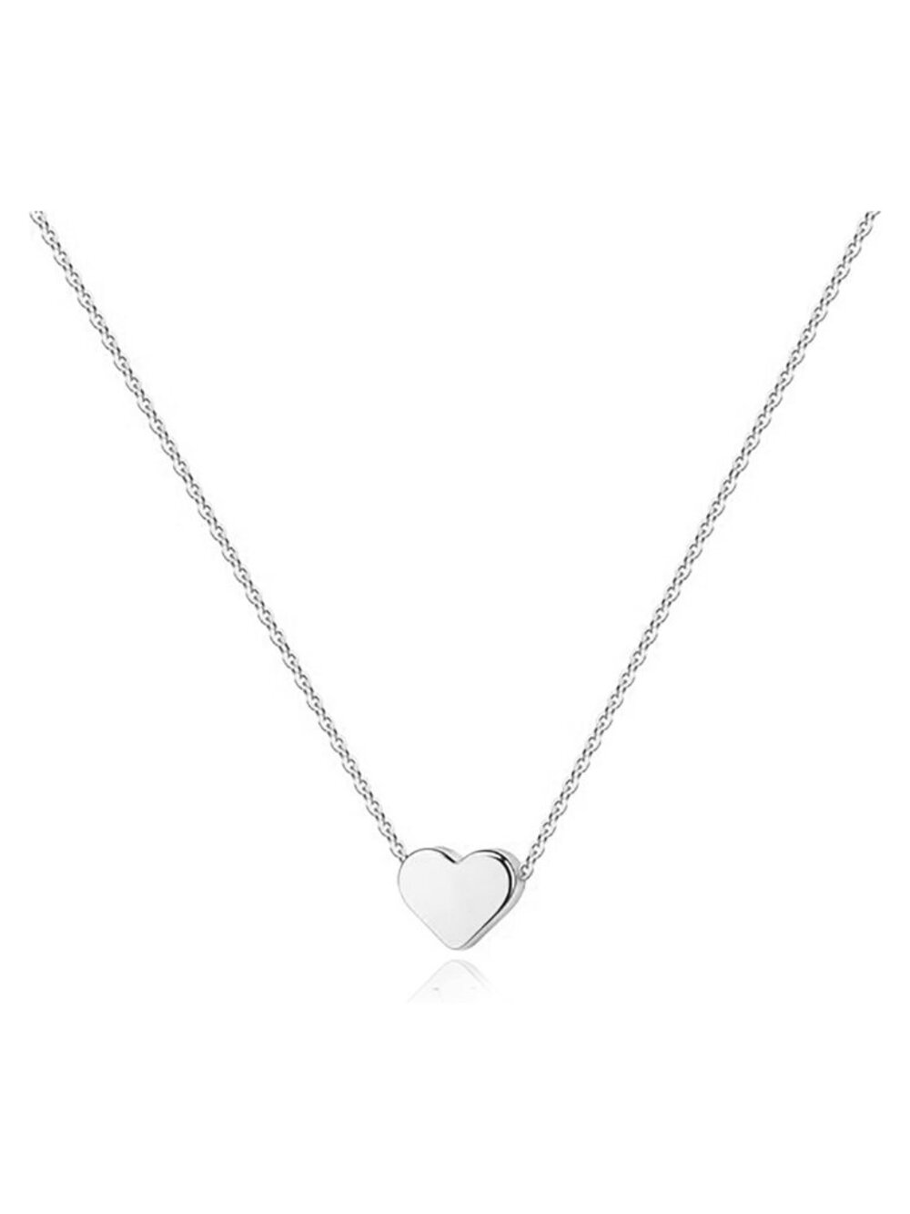 14K Gold Plated Heart Necklace Cubic Zirconia Pendant Dainty Layering